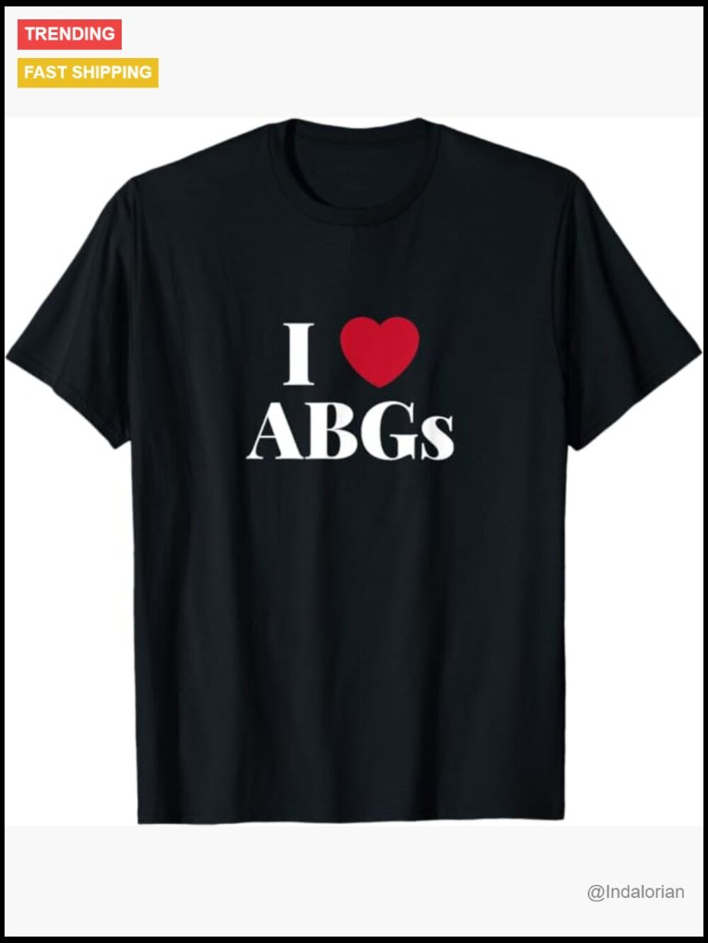 ABG Love Short Sleeve Crew Neck T-Shirt Graphic Tee for Trendy Style